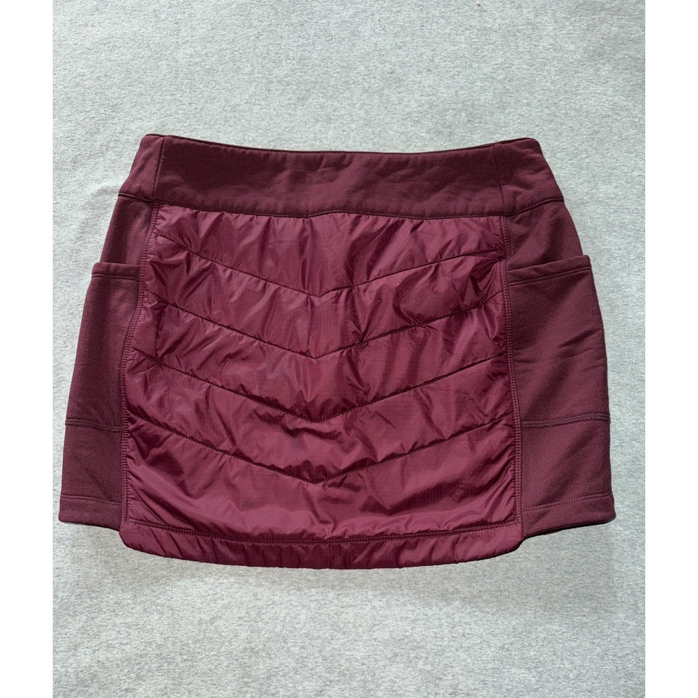 Smartwool Merino Wool Smartloft Quilted Insulated Mini Skirt Burgundy Ski Sz M - Picture 6 of 8
